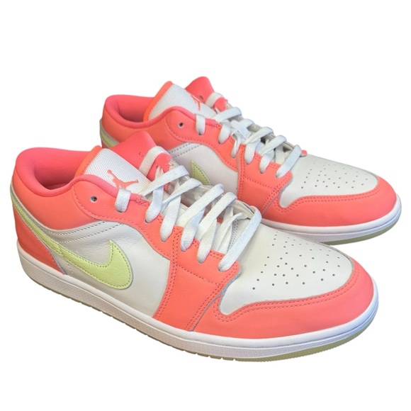 Nike Air Jordan 1 Low SE sneakers. Lava Glow, Barely Volt, & White. Mens Size 11 - Picture 1 of 15